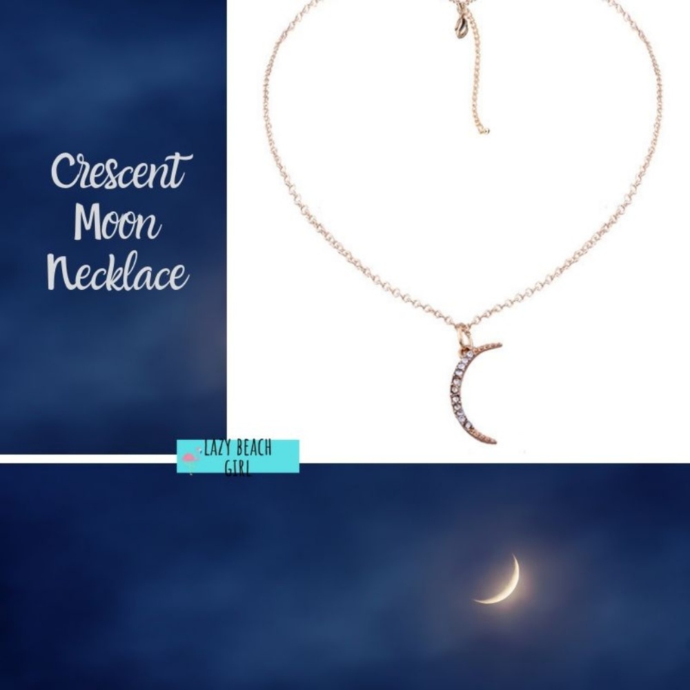 Beautiful Rhinestone Moon Necklace - Picture 2 of 4